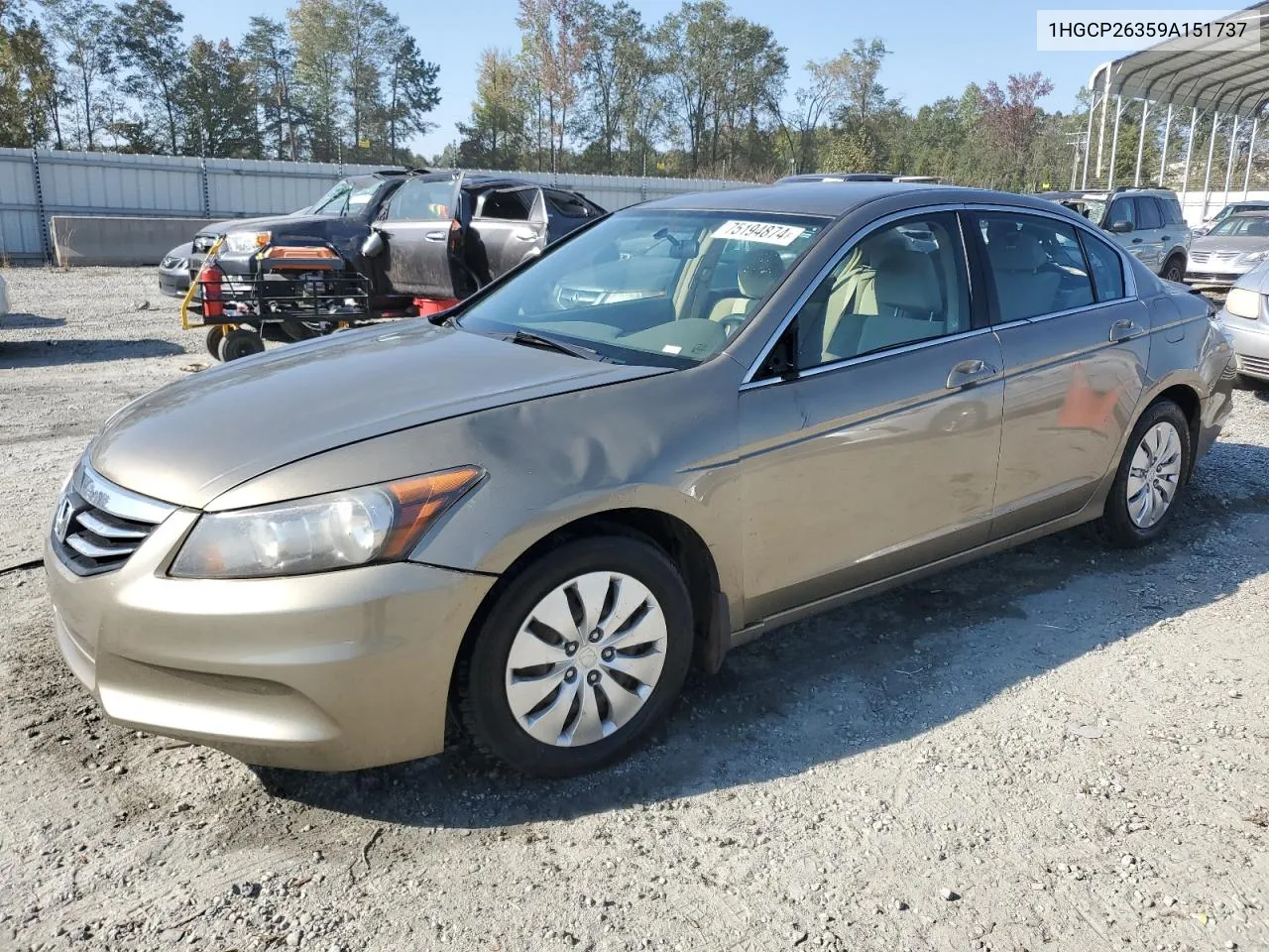 2009 Honda Accord Lx VIN: 1HGCP26359A151737 Lot: 75194874