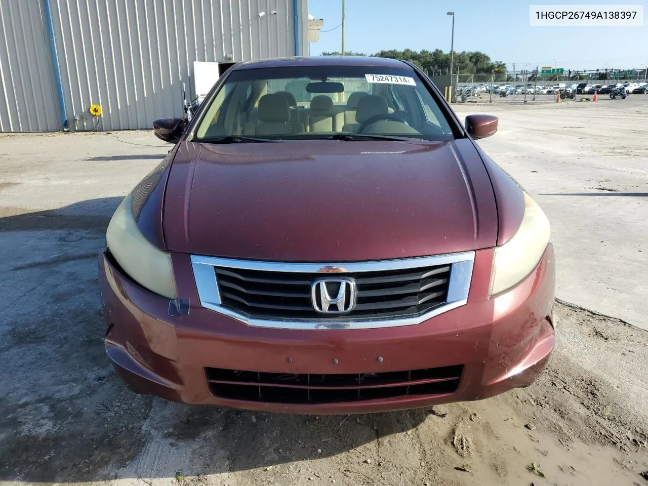 2009 Honda Accord Ex VIN: 1HGCP26749A138397 Lot: 75247314