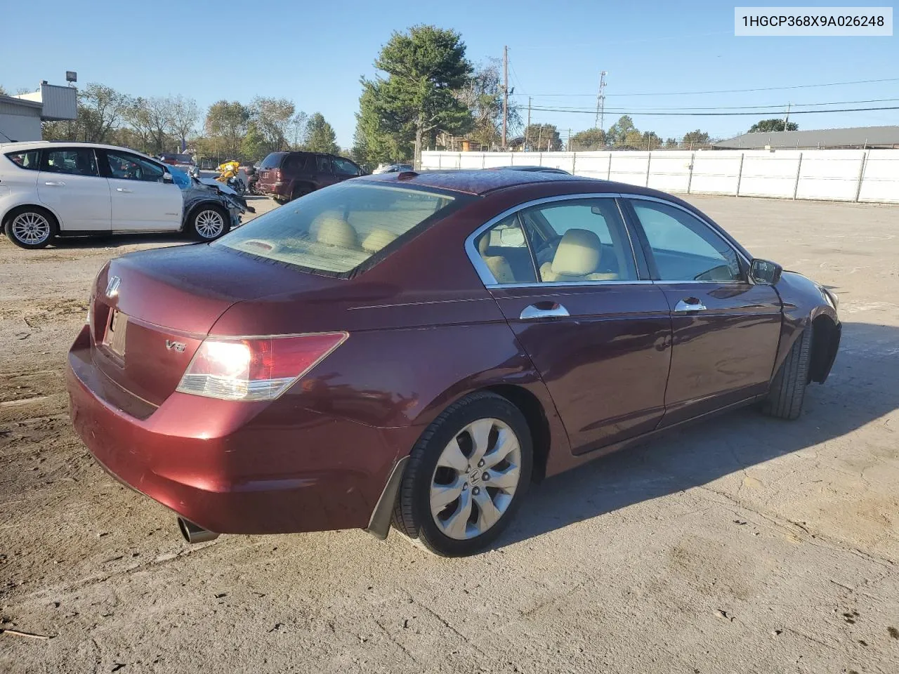 2009 Honda Accord Exl VIN: 1HGCP368X9A026248 Lot: 75319434