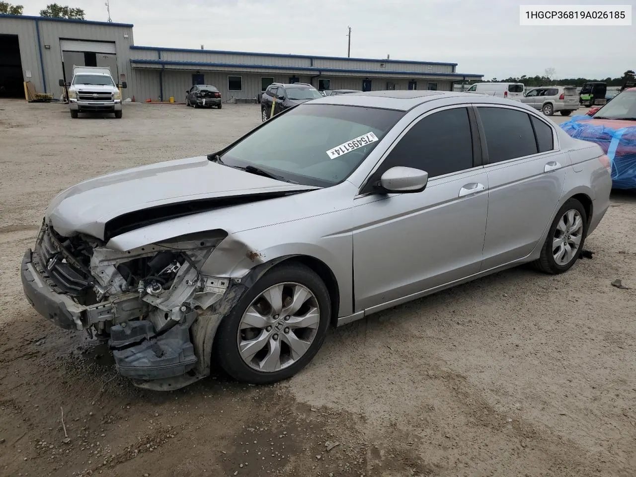 2009 Honda Accord Exl VIN: 1HGCP36819A026185 Lot: 75495114