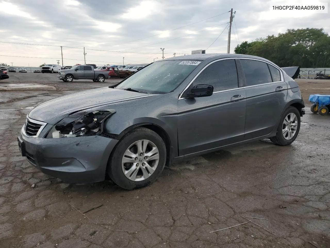 2010 Honda Accord Lxp VIN: 1HGCP2F40AA059819 Lot: 52357864