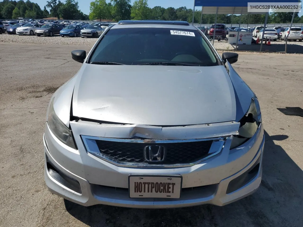 2010 Honda Accord Exl VIN: 1HGCS2B8XAA000252 Lot: 60128844