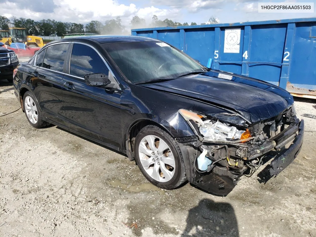 1HGCP2F86AA051503 2010 Honda Accord Exl