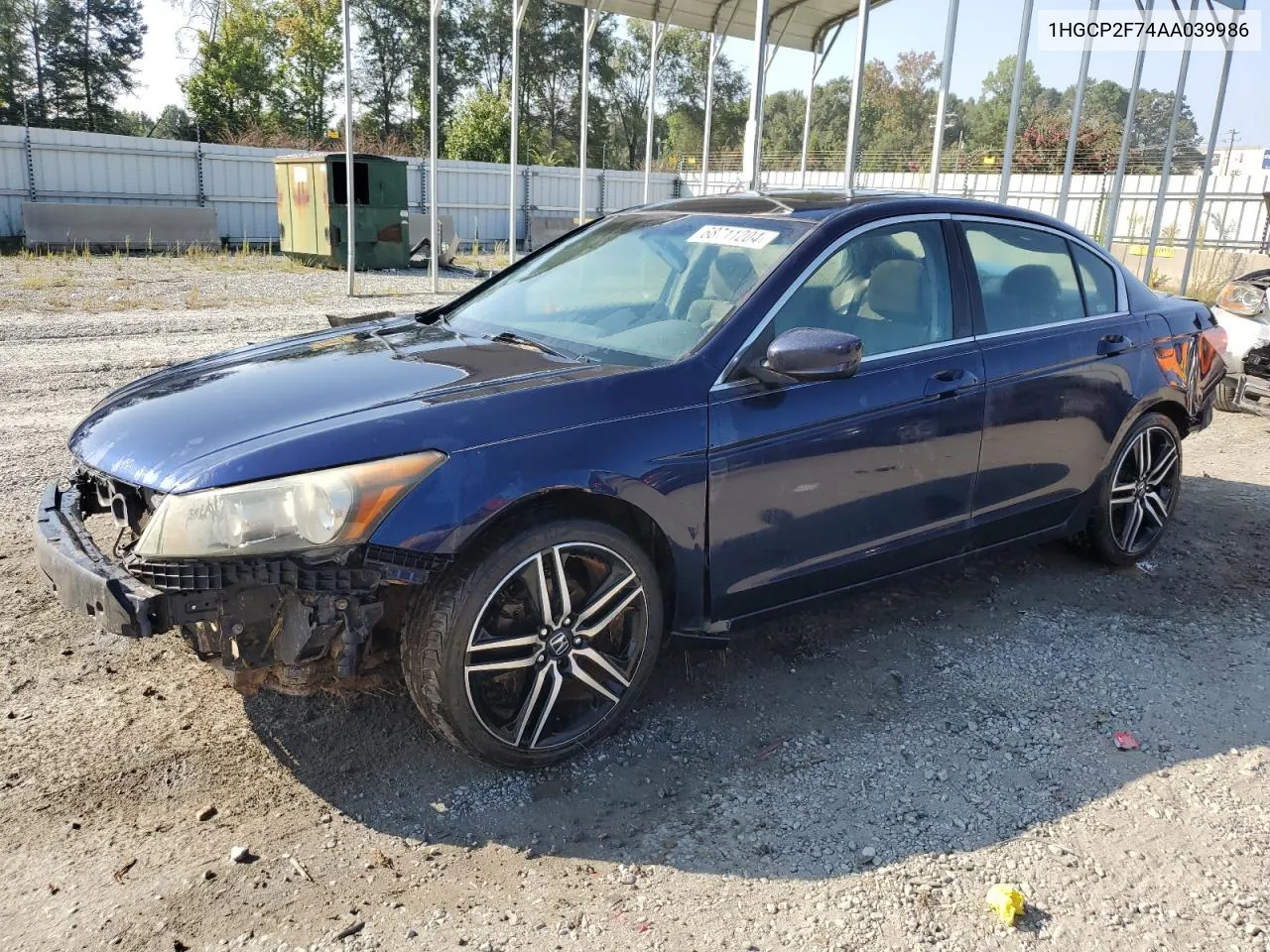 1HGCP2F74AA039986 2010 Honda Accord Ex