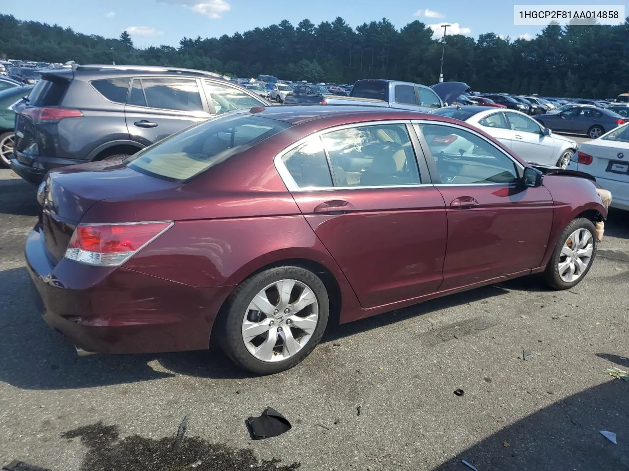 2010 Honda Accord Exl VIN: 1HGCP2F81AA014858 Lot: 68830574