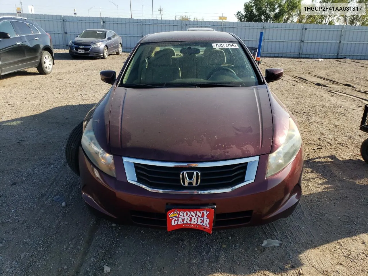 2010 Honda Accord Lxp VIN: 1HGCP2F41AA031317 Lot: 72073704