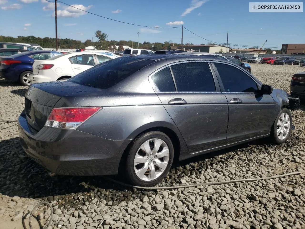 2010 Honda Accord Exl VIN: 1HGCP2F83AA193453 Lot: 74130524