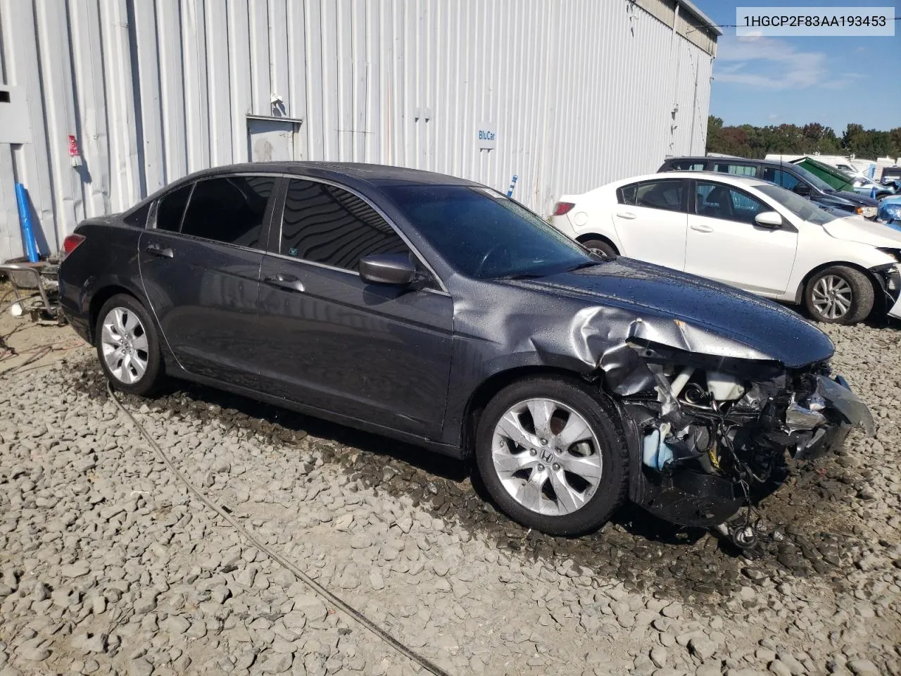 2010 Honda Accord Exl VIN: 1HGCP2F83AA193453 Lot: 74130524