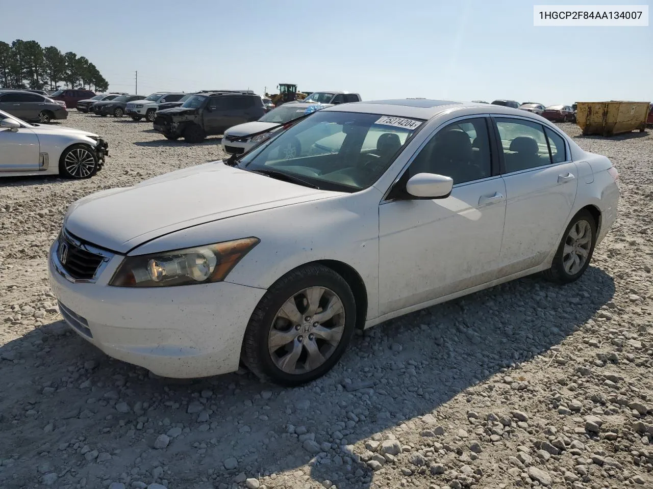 2010 Honda Accord Exl VIN: 1HGCP2F84AA134007 Lot: 75274204