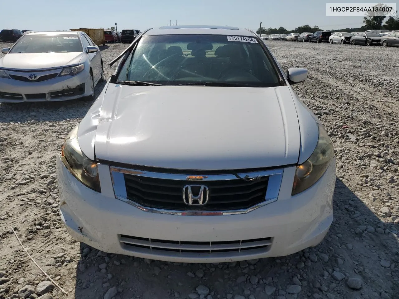 2010 Honda Accord Exl VIN: 1HGCP2F84AA134007 Lot: 75274204