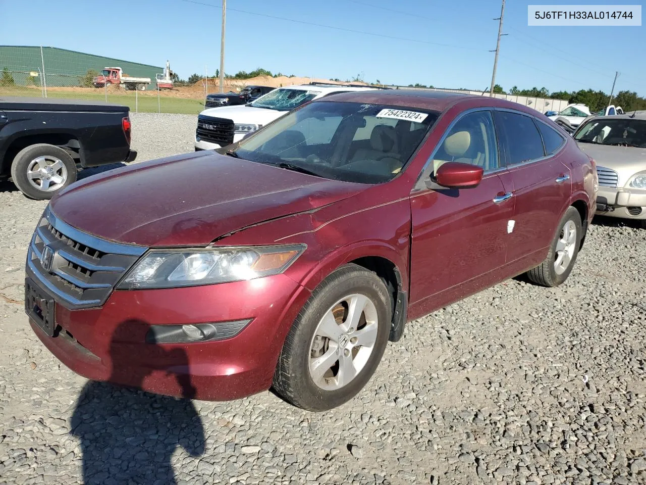 2010 Honda Accord Crosstour Ex VIN: 5J6TF1H33AL014744 Lot: 75422324