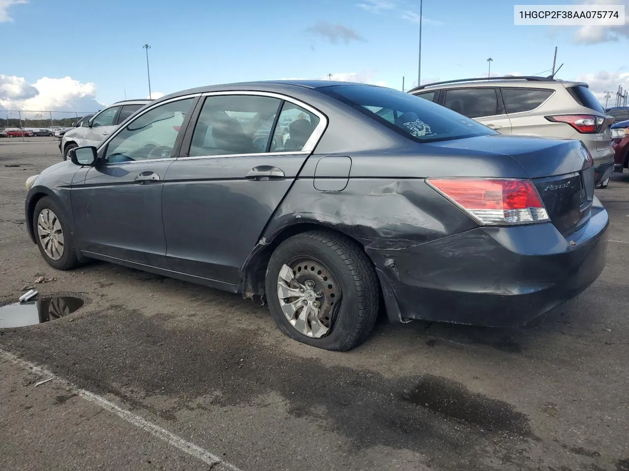 2010 Honda Accord Lx VIN: 1HGCP2F38AA075774 Lot: 75885484