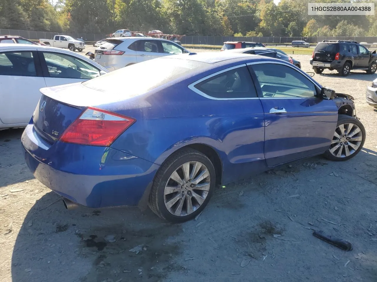 2010 Honda Accord Exl VIN: 1HGCS2B80AA004388 Lot: 76045114