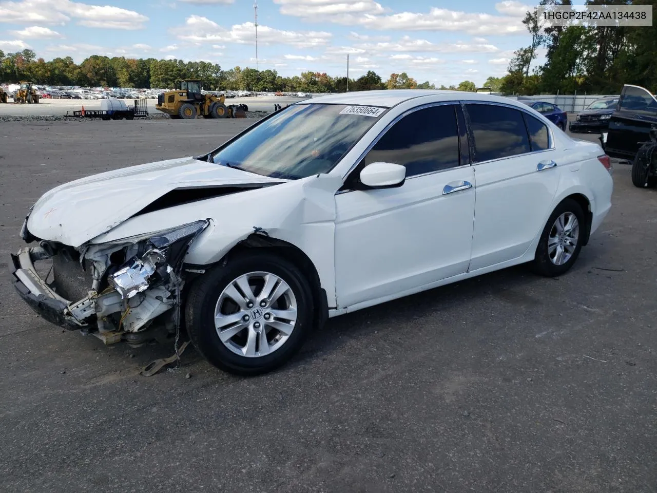 2010 Honda Accord Lxp VIN: 1HGCP2F42AA134438 Lot: 76350664