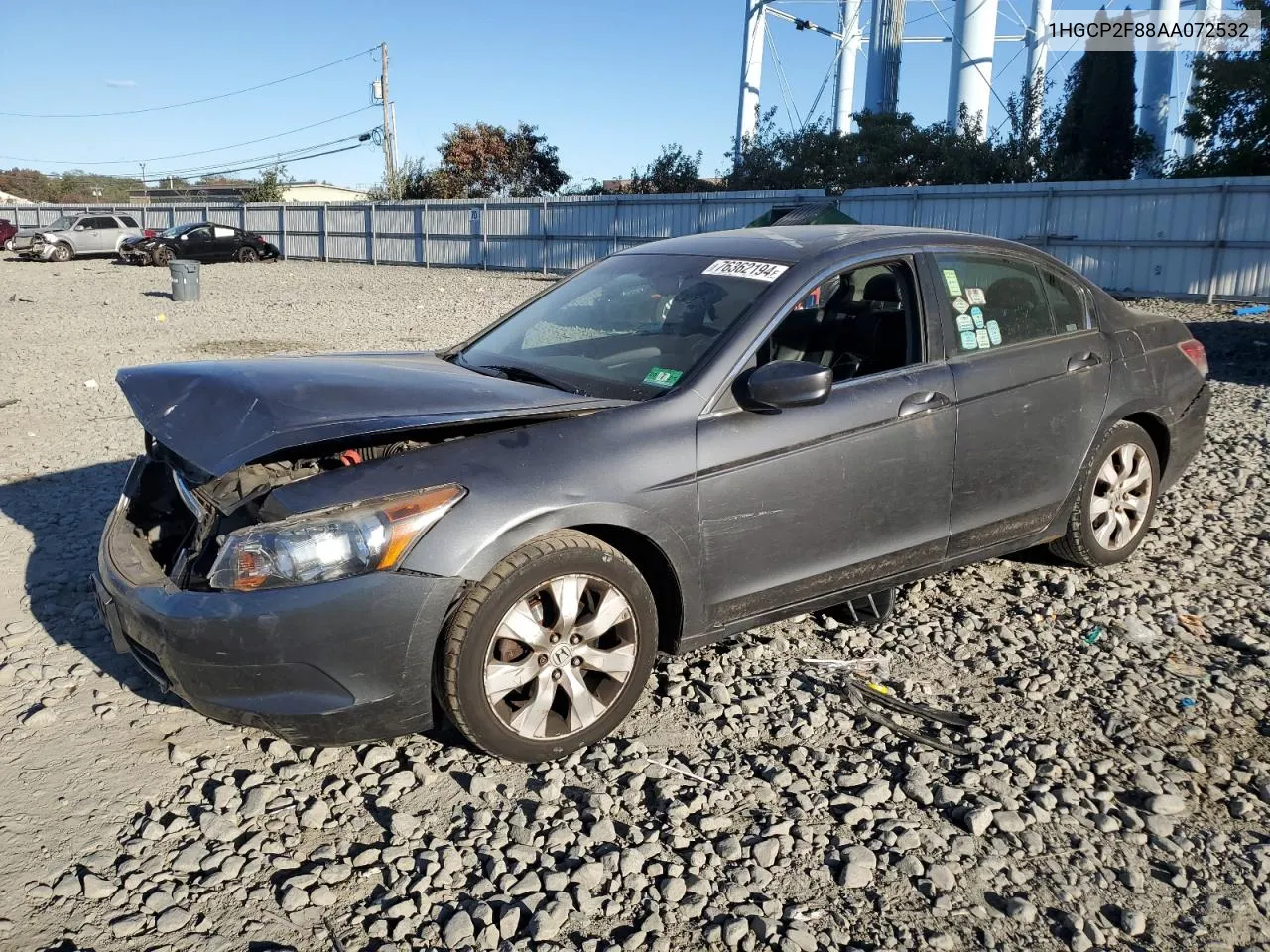 2010 Honda Accord Exl VIN: 1HGCP2F88AA072532 Lot: 76362194