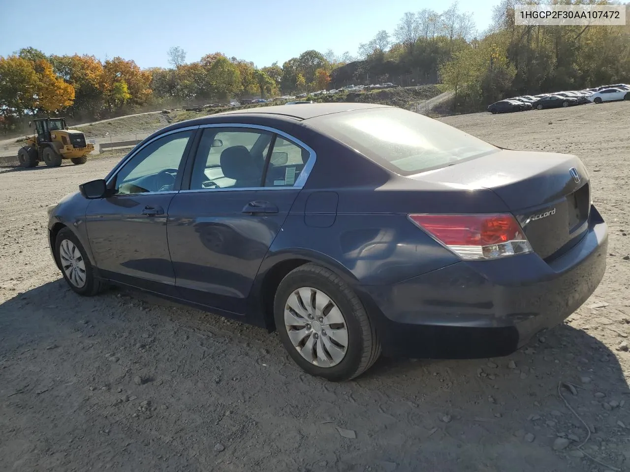 1HGCP2F30AA107472 2010 Honda Accord Lx