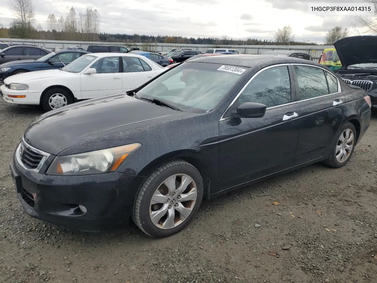 2010 Honda Accord Exl VIN: 1HGCP3F8XAA014315 Lot: 78551304