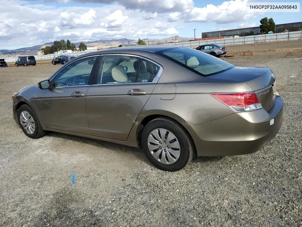 2010 Honda Accord Lx VIN: 1HGCP2F32AA095843 Lot: 78720454