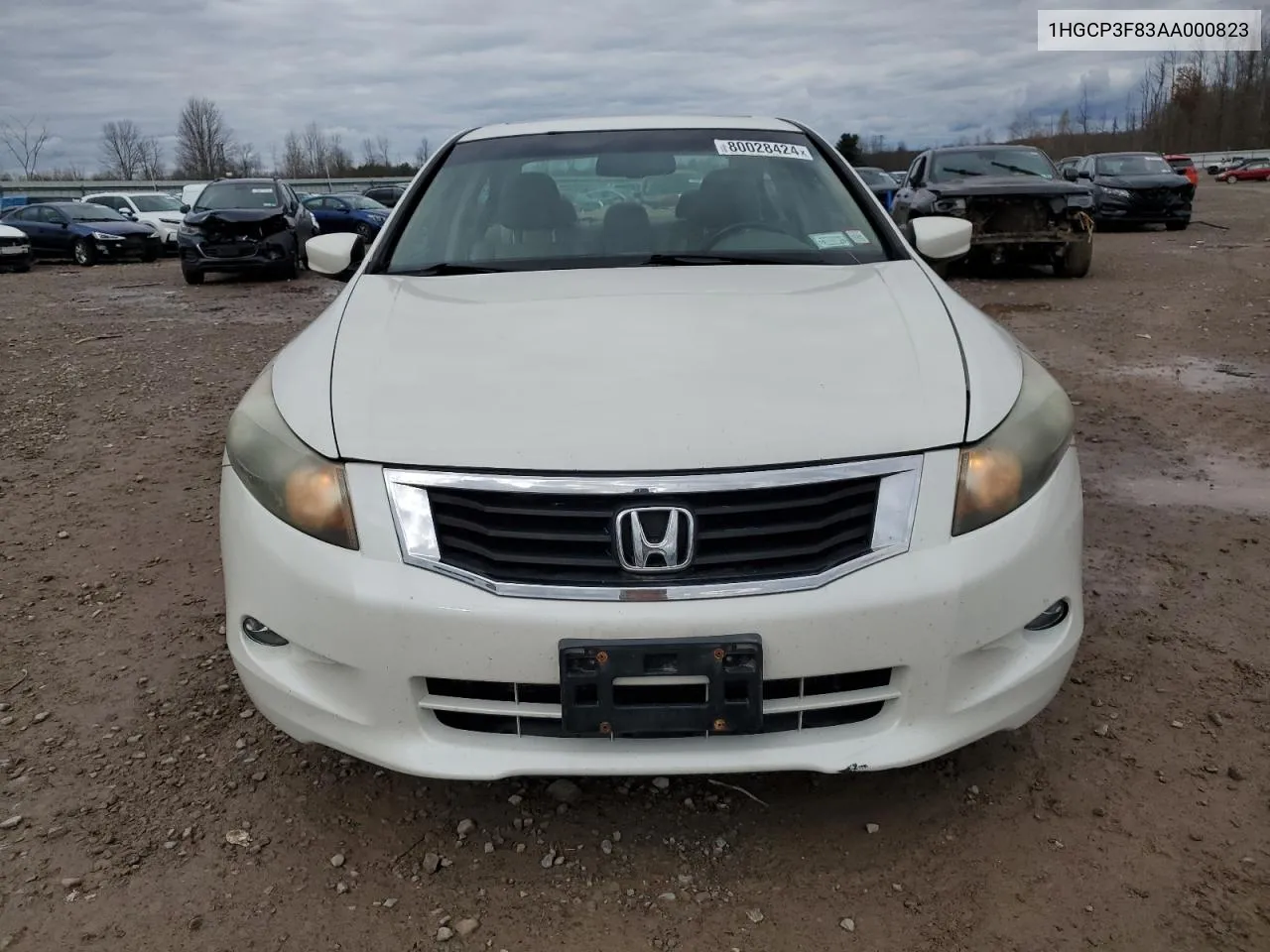 2010 Honda Accord Exl VIN: 1HGCP3F83AA000823 Lot: 80028424