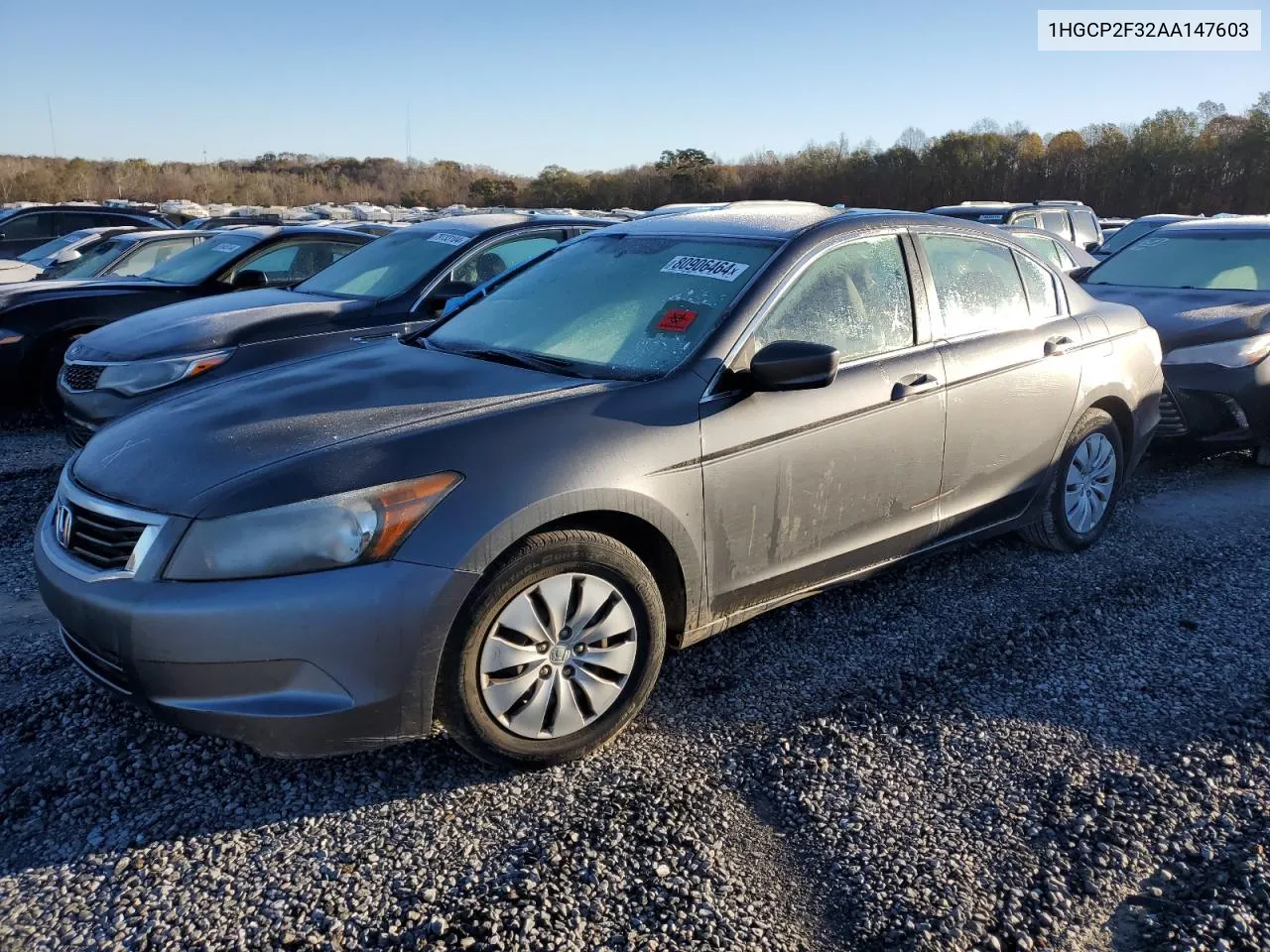 2010 Honda Accord Lx VIN: 1HGCP2F32AA147603 Lot: 80906464