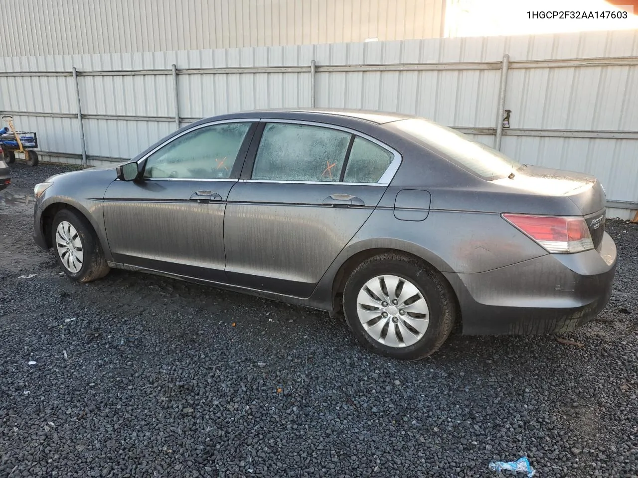 2010 Honda Accord Lx VIN: 1HGCP2F32AA147603 Lot: 80906464