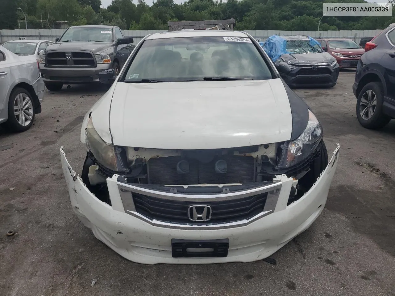 2010 Honda Accord Exl VIN: 1HGCP3F81AA005339 Lot: 81287134