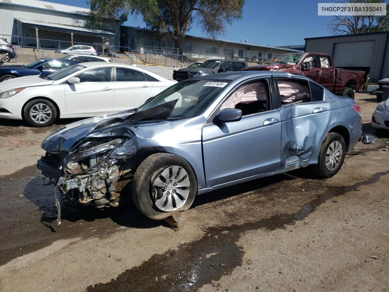 2011 Honda Accord Lx VIN: 1HGCP2F31BA135041 Lot: 59727424