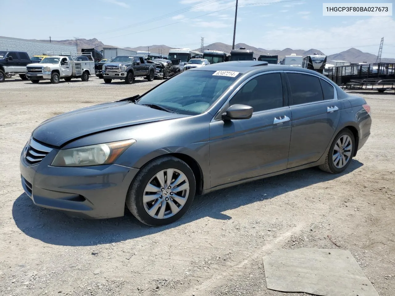 2011 Honda Accord Exl VIN: 1HGCP3F80BA027673 Lot: 62467214