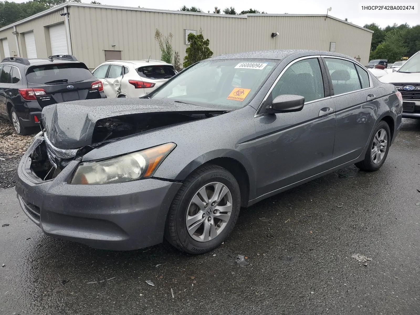 2011 Honda Accord Lxp VIN: 1HGCP2F42BA002474 Lot: 66008094