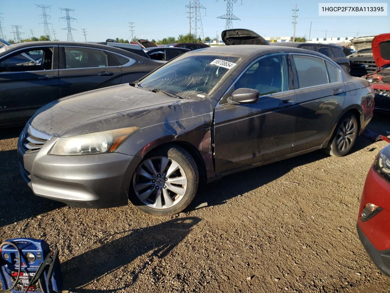 2011 Honda Accord Ex VIN: 1HGCP2F7XBA113395 Lot: 69708654