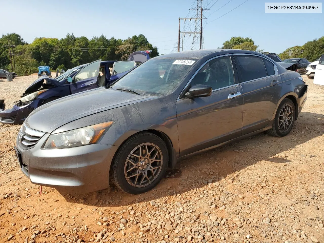 2011 Honda Accord Lx VIN: 1HGCP2F32BA094967 Lot: 70748754