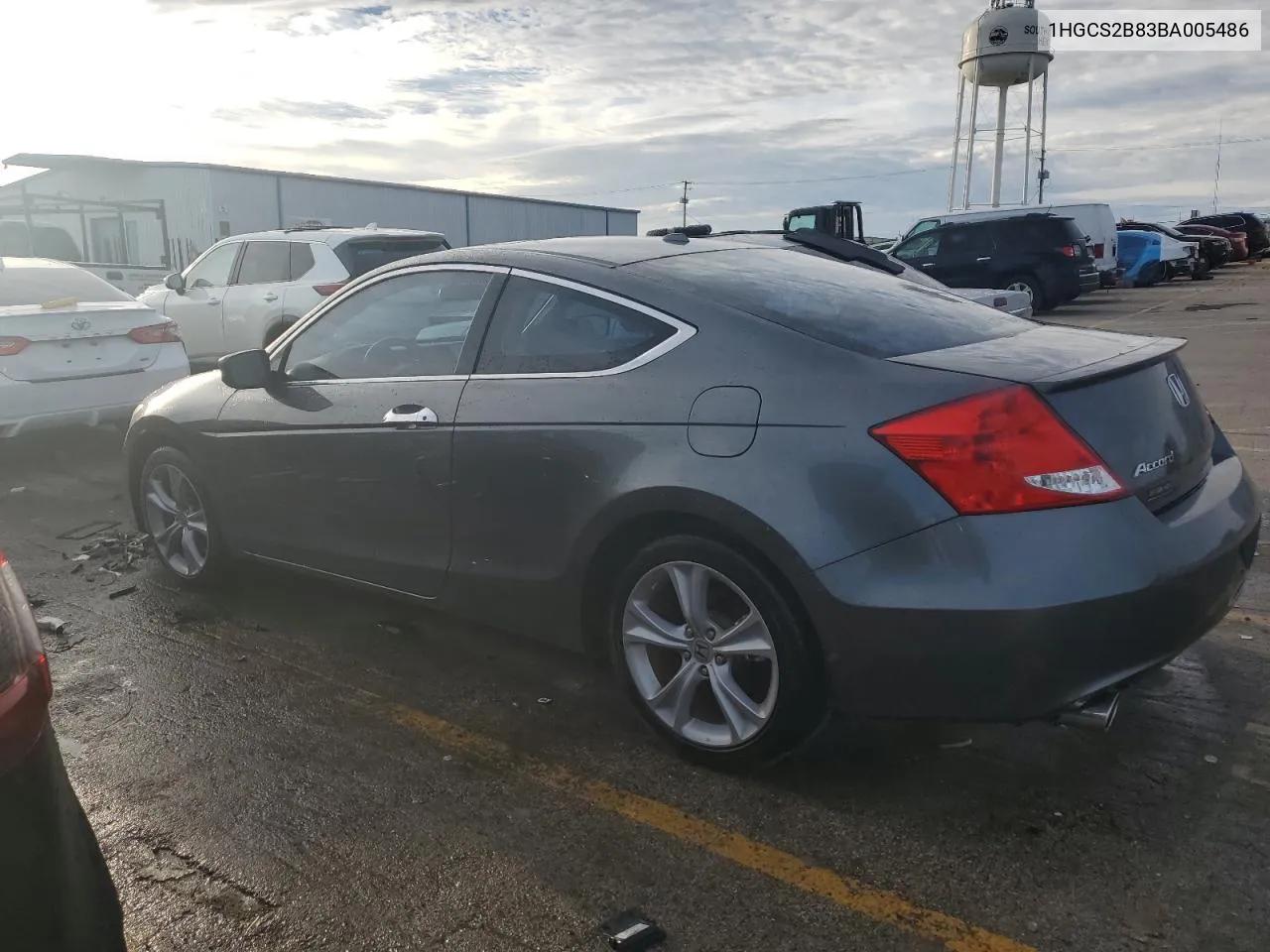 2011 Honda Accord Exl VIN: 1HGCS2B83BA005486 Lot: 71200684