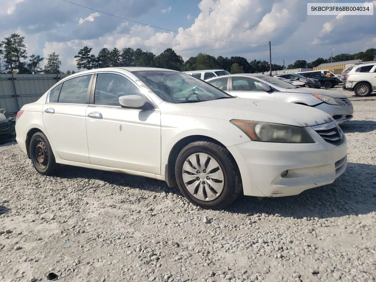 2011 Honda Accord Exl VIN: 5KBCP3F86BB004034 Lot: 72955734