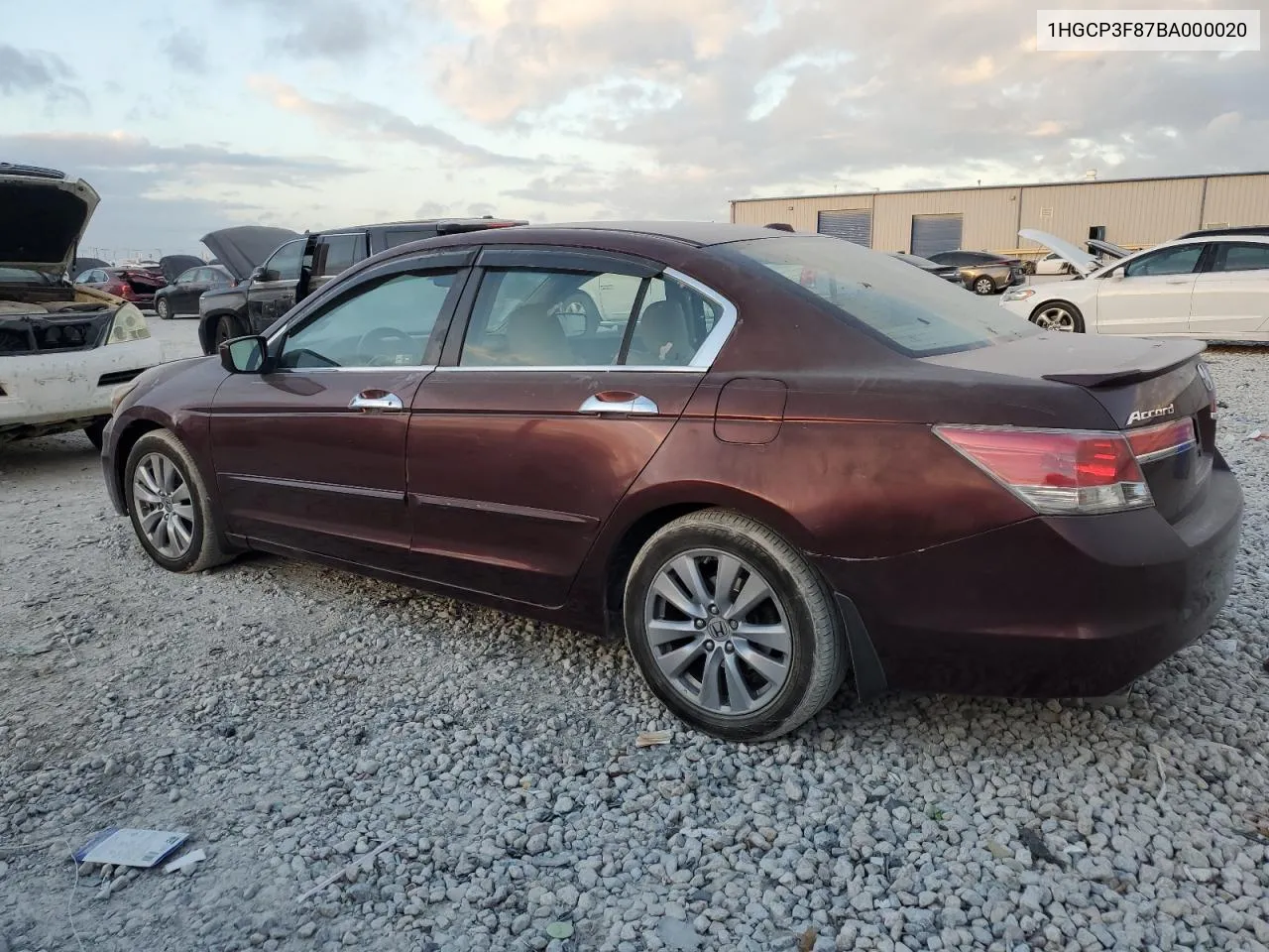 2011 Honda Accord Exl VIN: 1HGCP3F87BA000020 Lot: 73419414