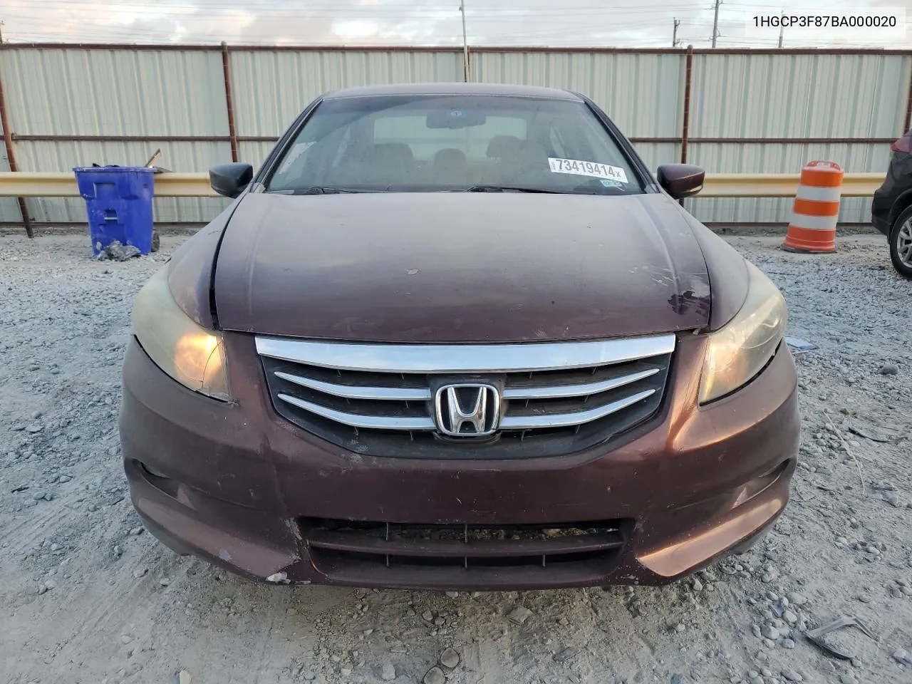 2011 Honda Accord Exl VIN: 1HGCP3F87BA000020 Lot: 73419414