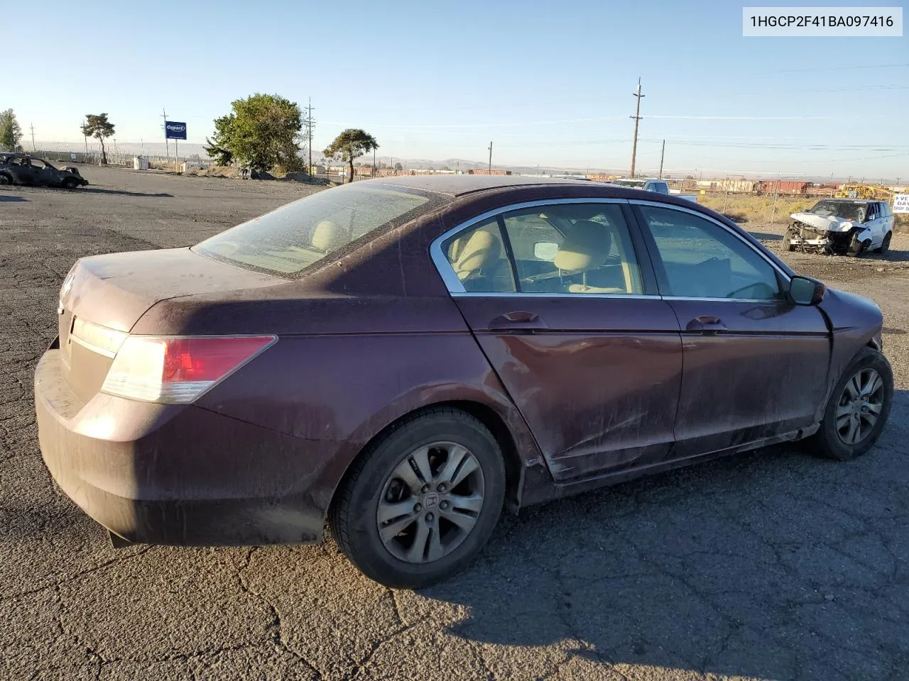 2011 Honda Accord Lxp VIN: 1HGCP2F41BA097416 Lot: 74513954