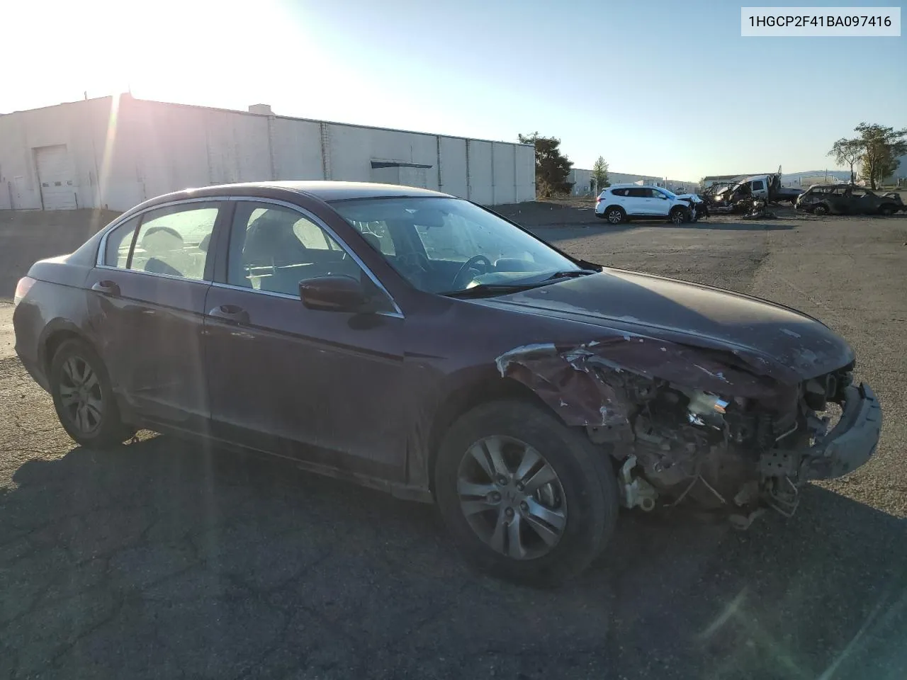 2011 Honda Accord Lxp VIN: 1HGCP2F41BA097416 Lot: 74513954