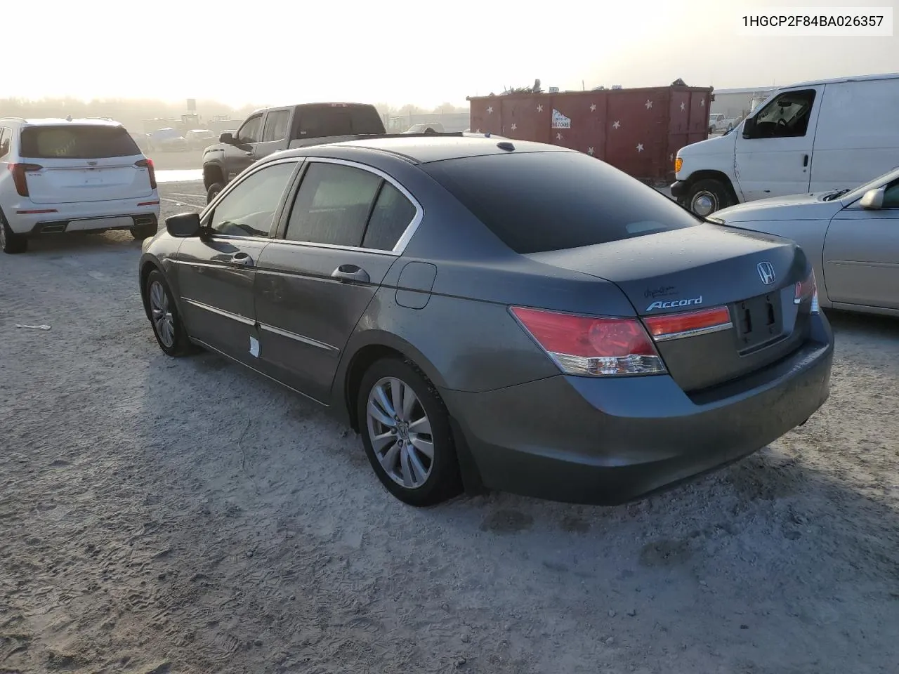 2011 Honda Accord Exl VIN: 1HGCP2F84BA026357 Lot: 75106974