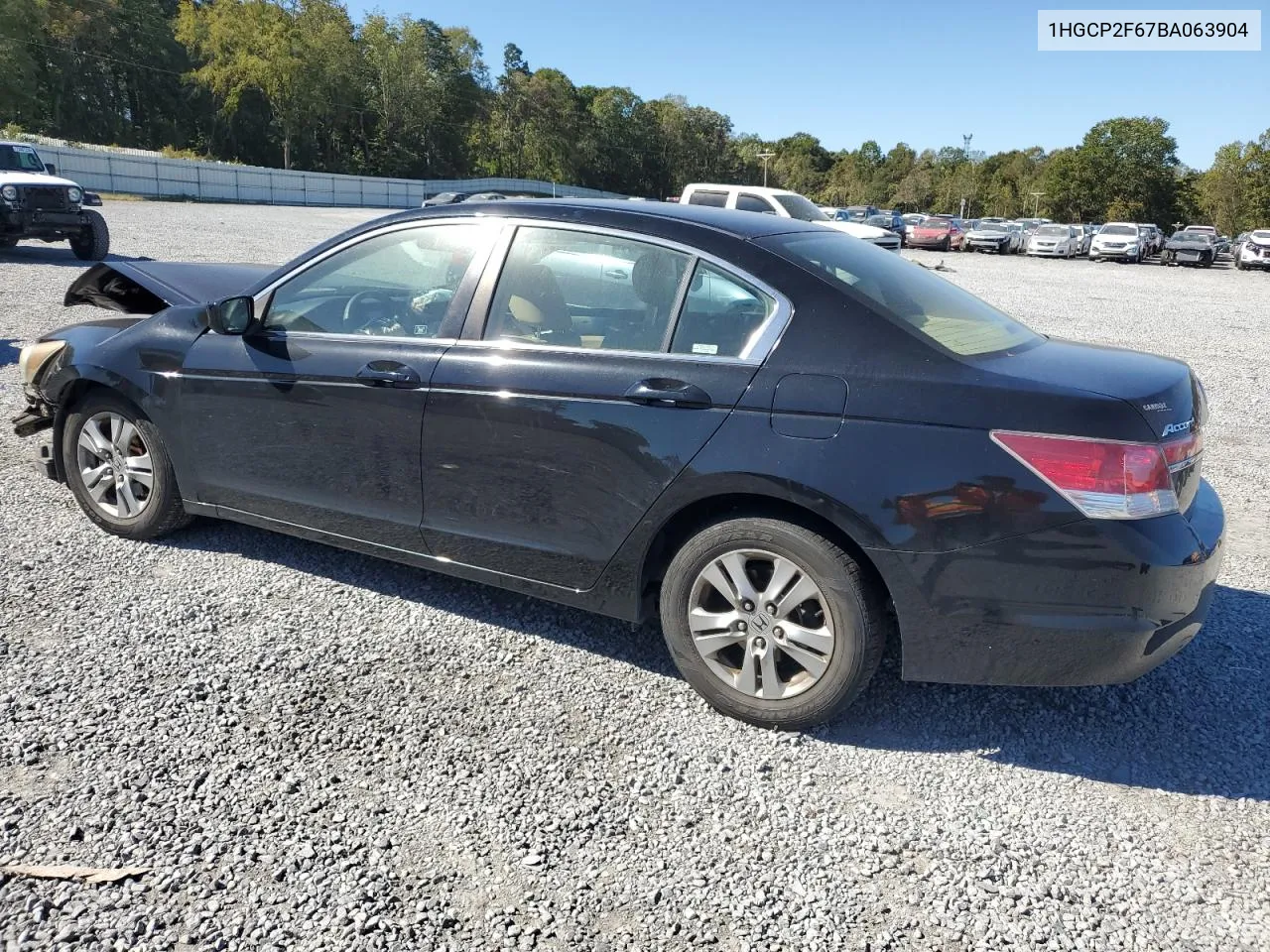 2011 Honda Accord Se VIN: 1HGCP2F67BA063904 Lot: 75452104