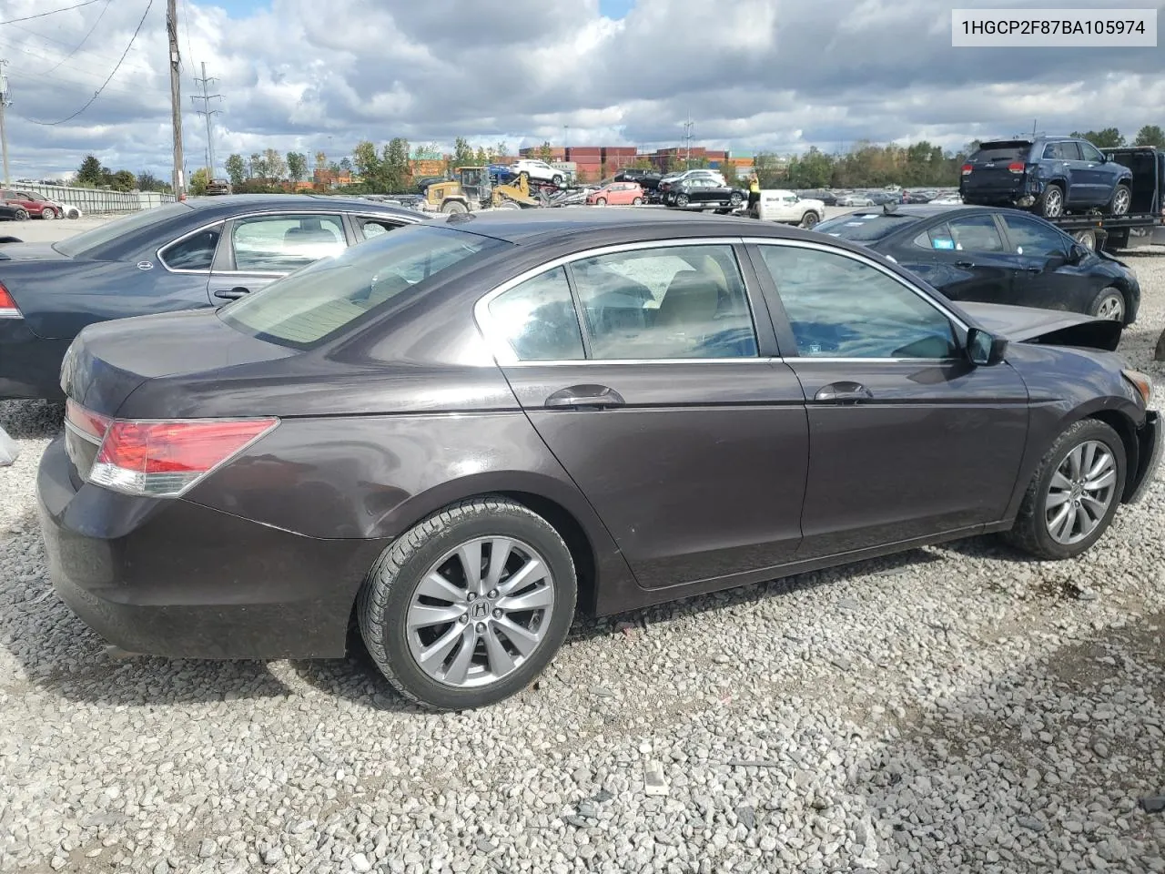 2011 Honda Accord Exl VIN: 1HGCP2F87BA105974 Lot: 76107784