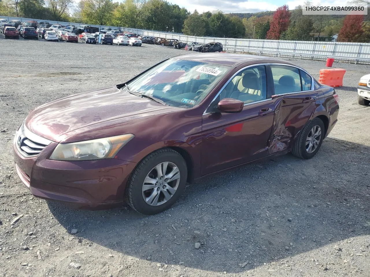 2011 Honda Accord Lxp VIN: 1HGCP2F4XBA099360 Lot: 76268944