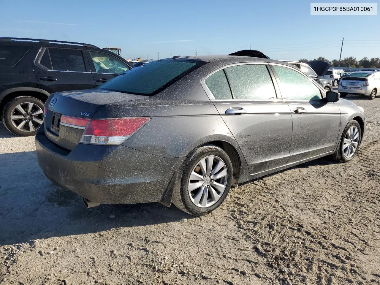 1HGCP3F85BA010061 2011 Honda Accord Exl