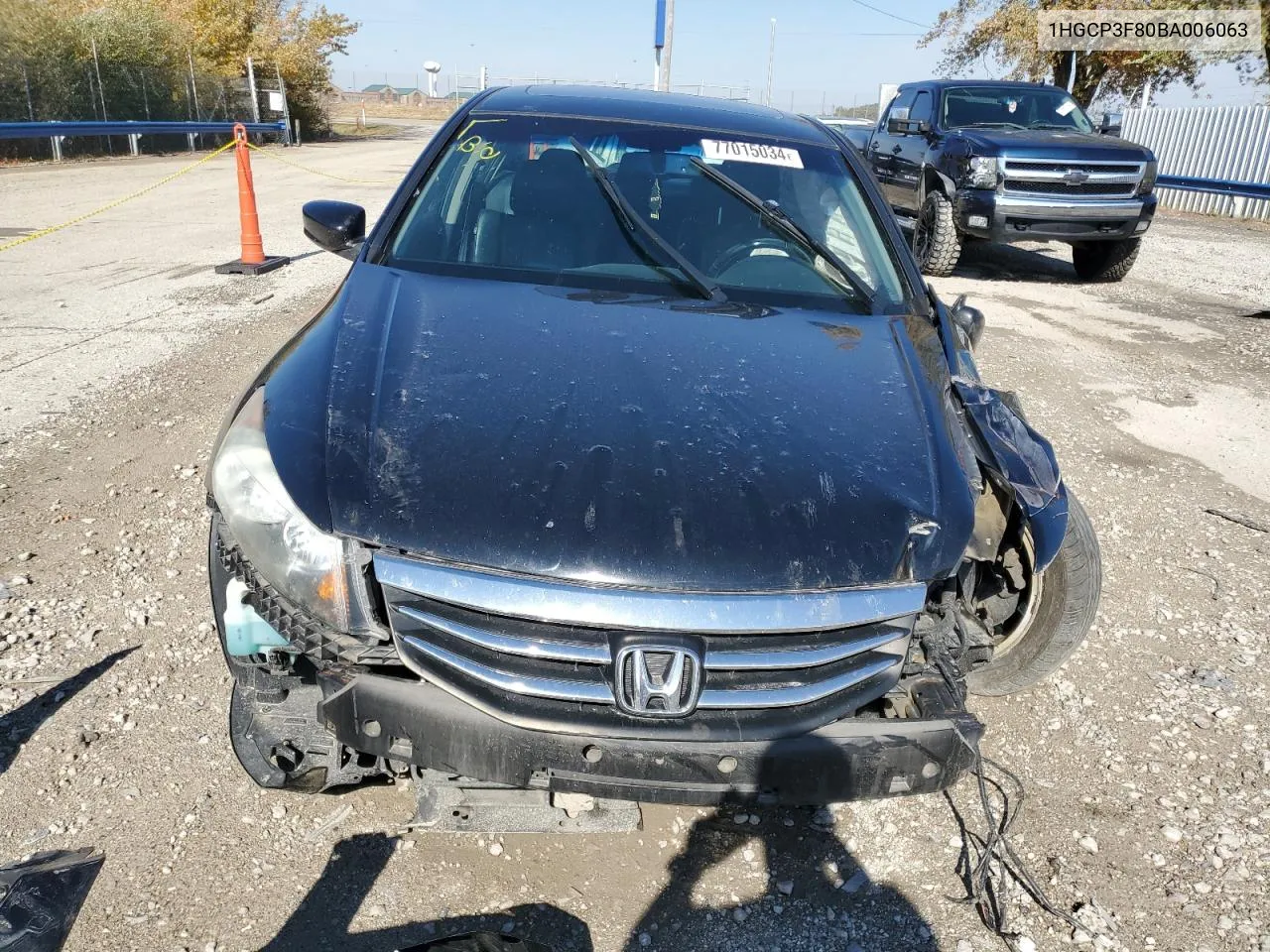 2011 Honda Accord Exl VIN: 1HGCP3F80BA006063 Lot: 77015034