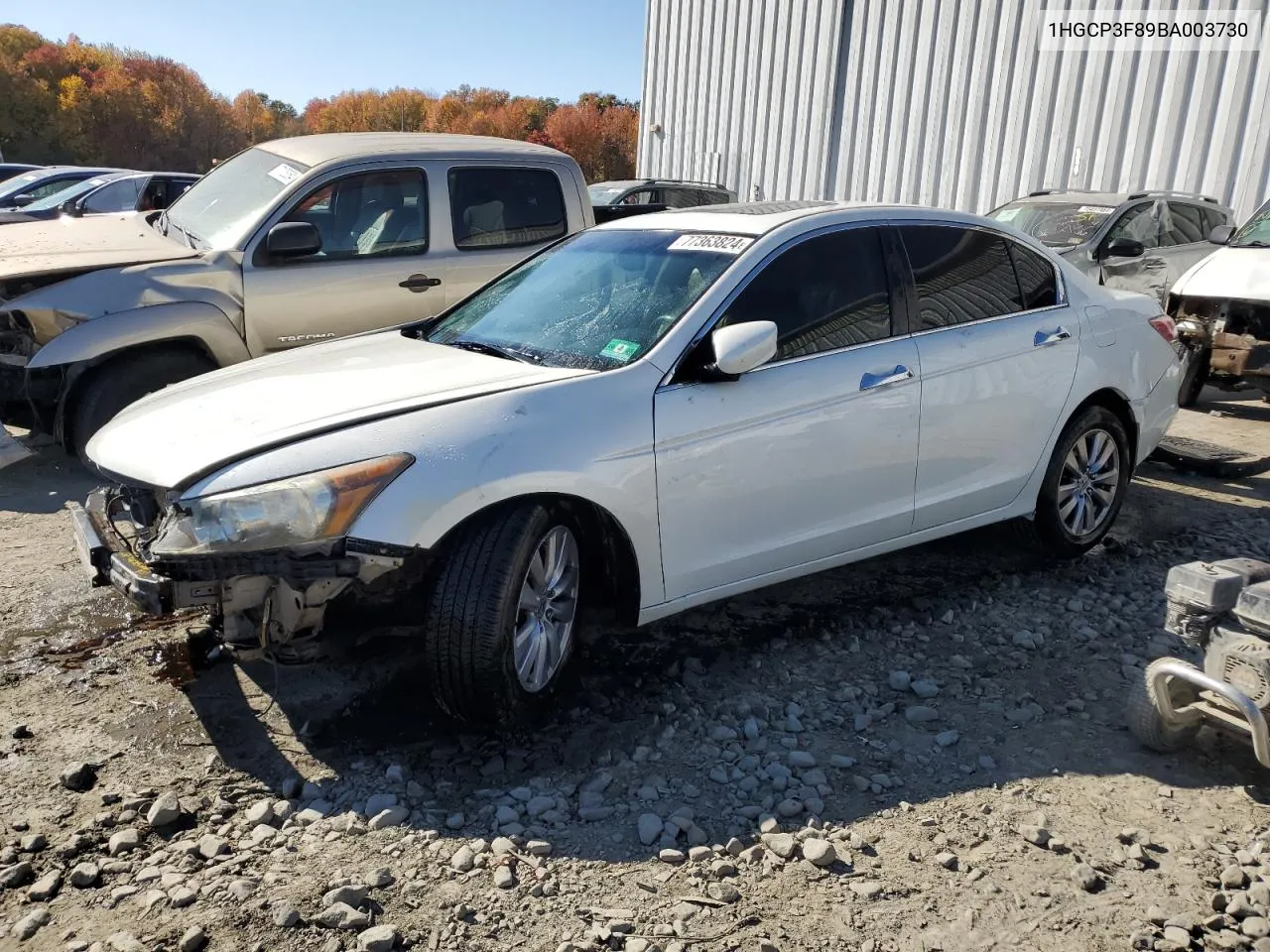 2011 Honda Accord Exl VIN: 1HGCP3F89BA003730 Lot: 77363824