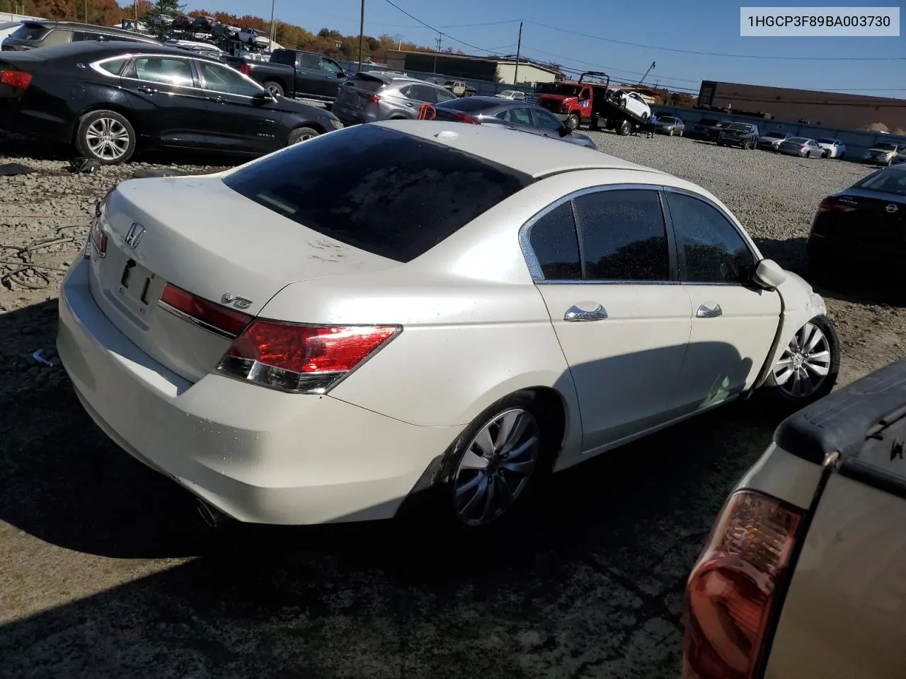 2011 Honda Accord Exl VIN: 1HGCP3F89BA003730 Lot: 77363824