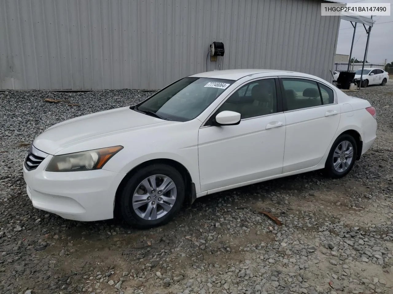 2011 Honda Accord Lxp VIN: 1HGCP2F41BA147490 Lot: 77748064