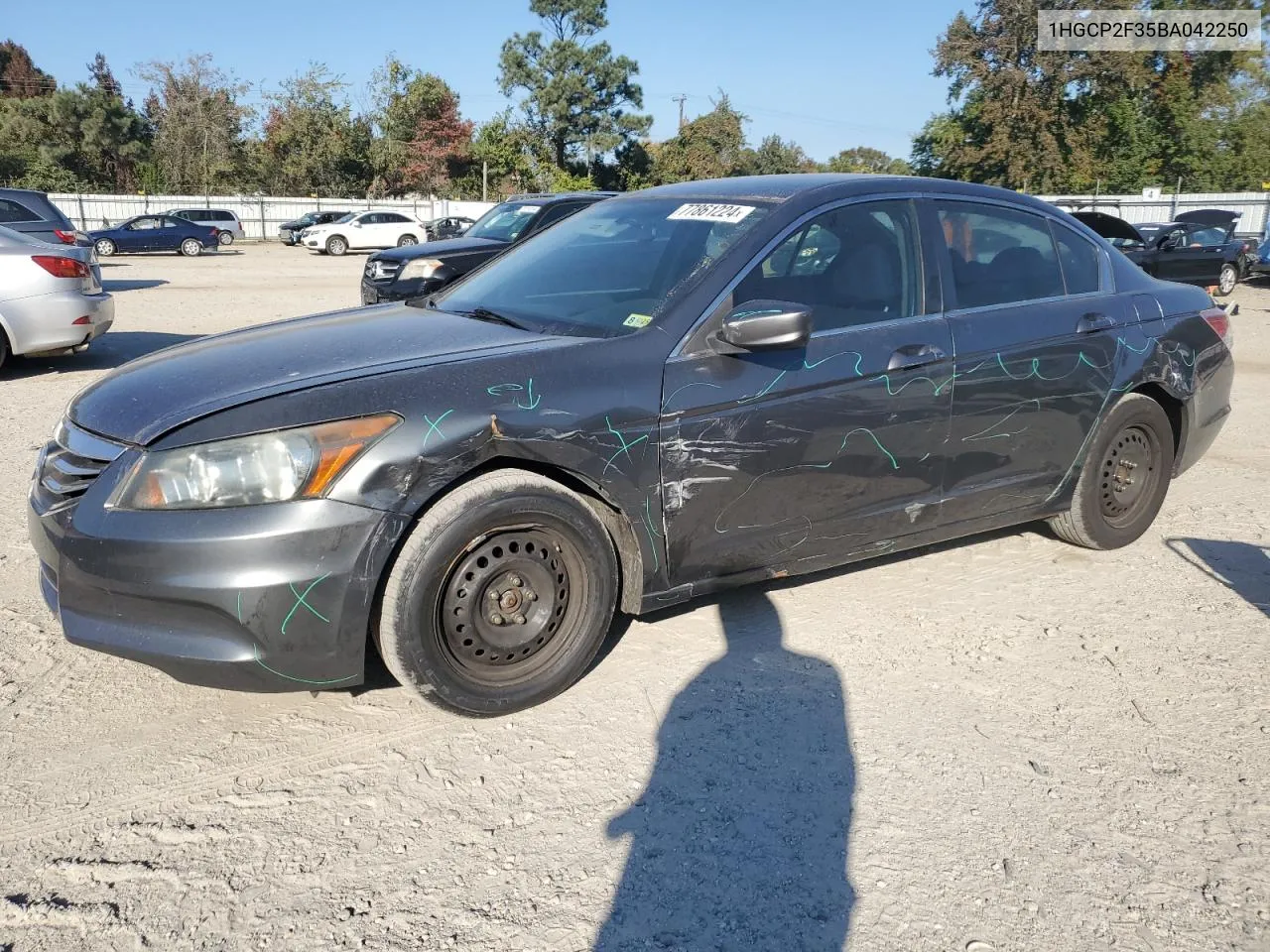 2011 Honda Accord Lx VIN: 1HGCP2F35BA042250 Lot: 77861224