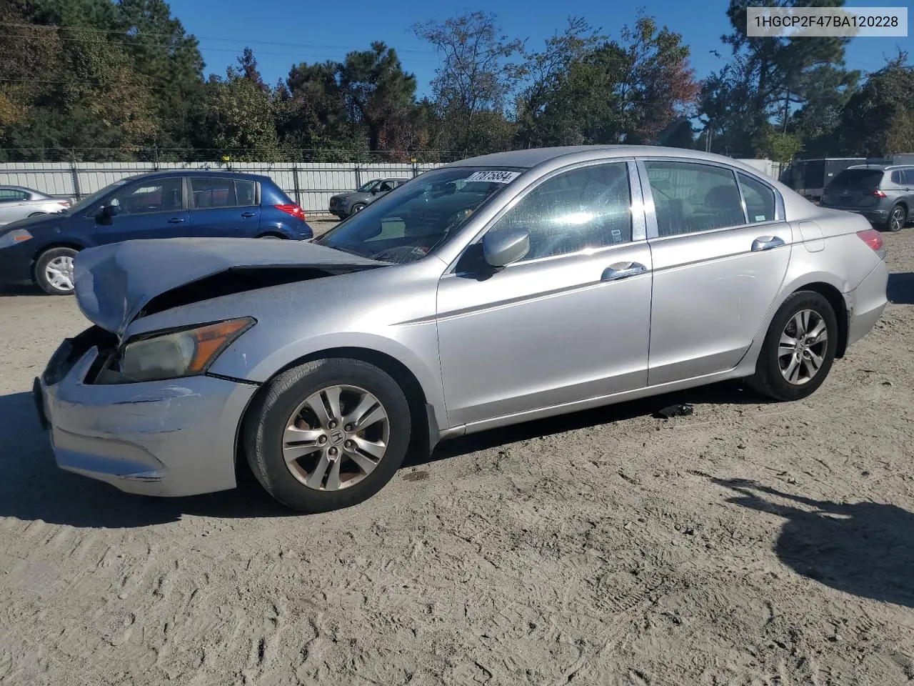 2011 Honda Accord Lxp VIN: 1HGCP2F47BA120228 Lot: 77875884