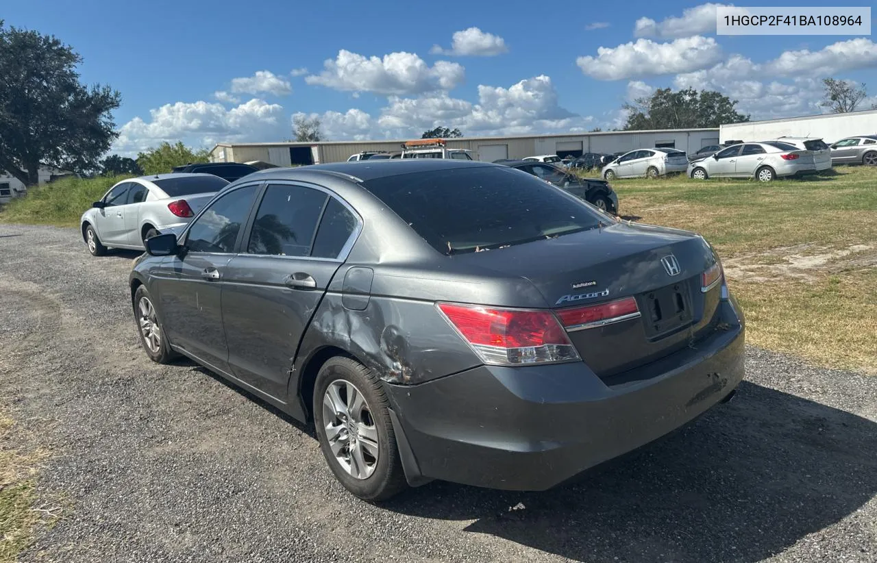 1HGCP2F41BA108964 2011 Honda Accord Lxp