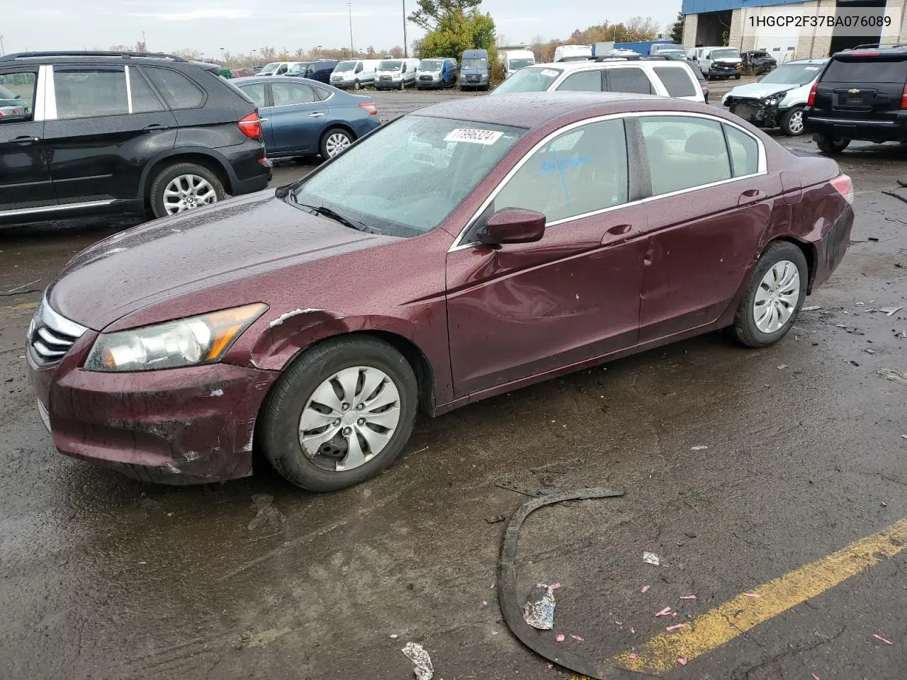 2011 Honda Accord Lx VIN: 1HGCP2F37BA076089 Lot: 77996324